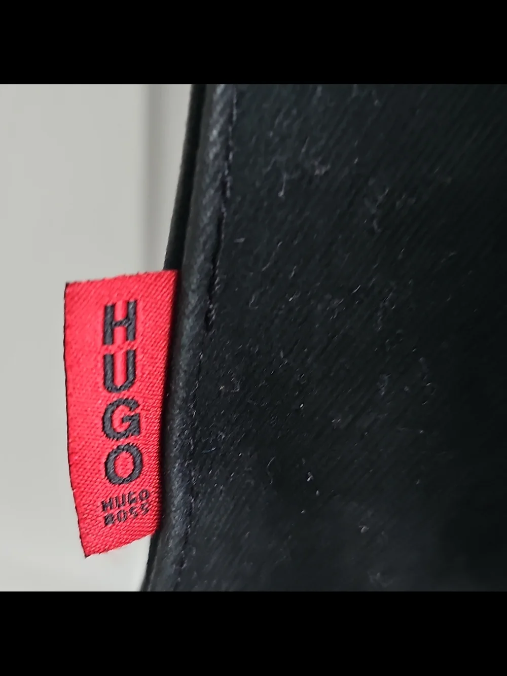 HUGO Black Suede Messenger Bag with Buckle Straps